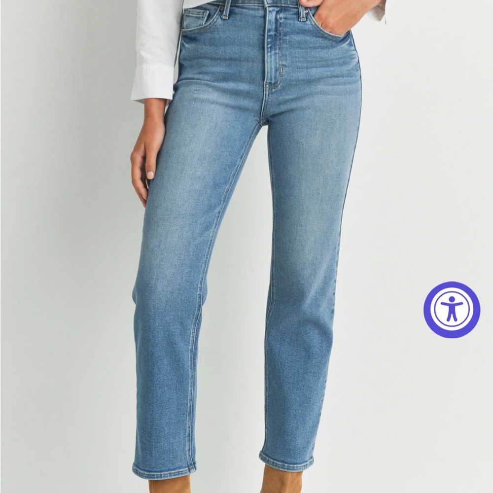 Just black classic straight jeans, size 28